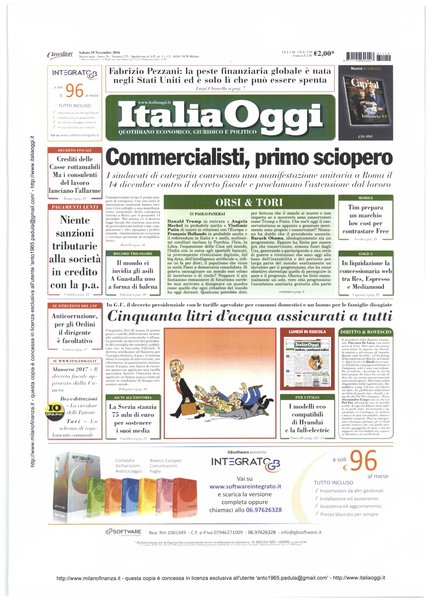 Italia oggi : quotidiano di economia finanza e politica